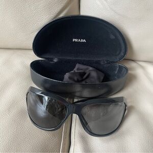 Prada Black Men's Wraparound Sunglasses